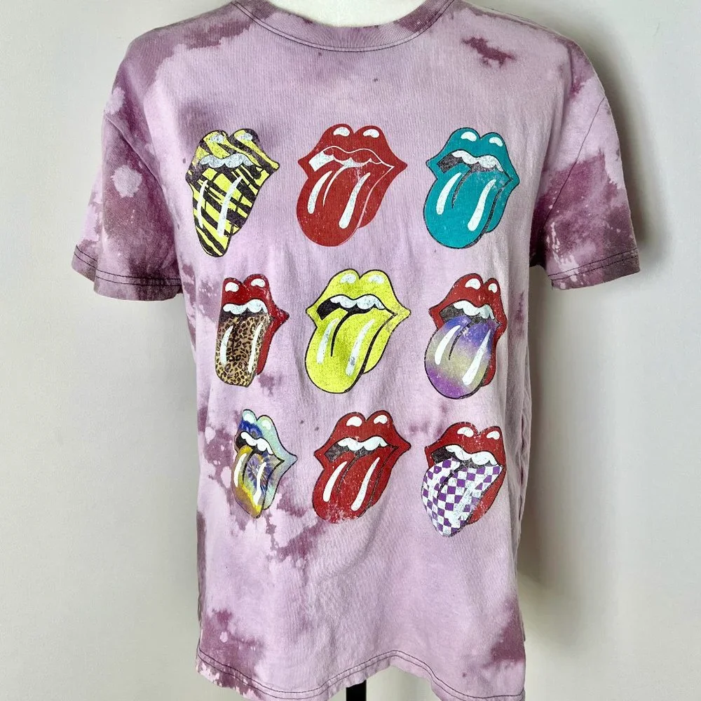 ✨Upcycled | Rolling Stones Graphic T Shirt | Large | Purple - Picture 3 of 9